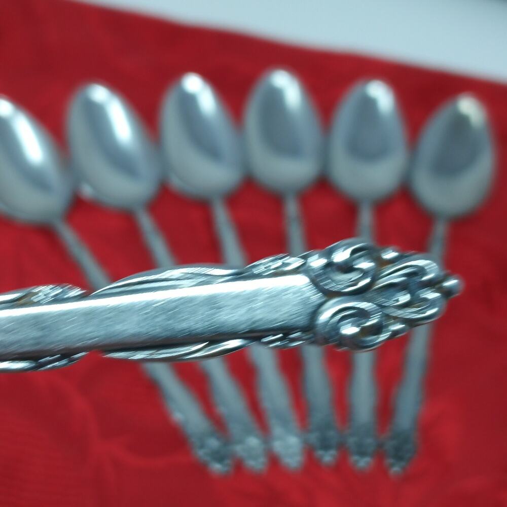 7X Tbsp EKCO Eterna Mary Ellen Table Spoons Japan Stainless Steel Flatware MCM